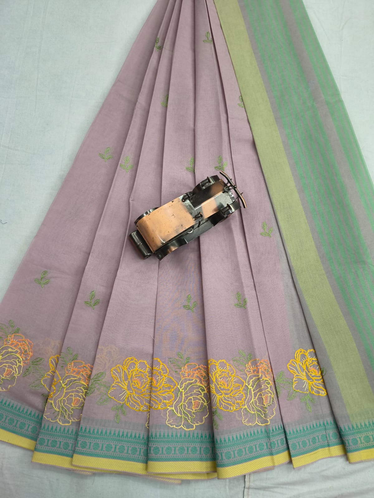 Mangalagiri Cotton Sarees with embroidery work designs