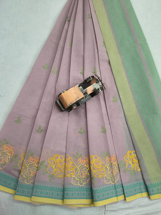 Mangalagiri Cotton Sarees with embroidery work designs