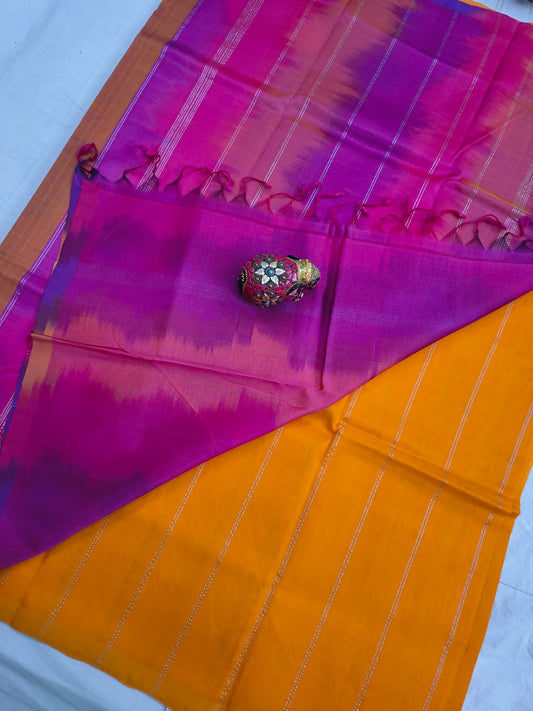 Pure Mangalagiri Handloom pattu sarees with silver jerry lines