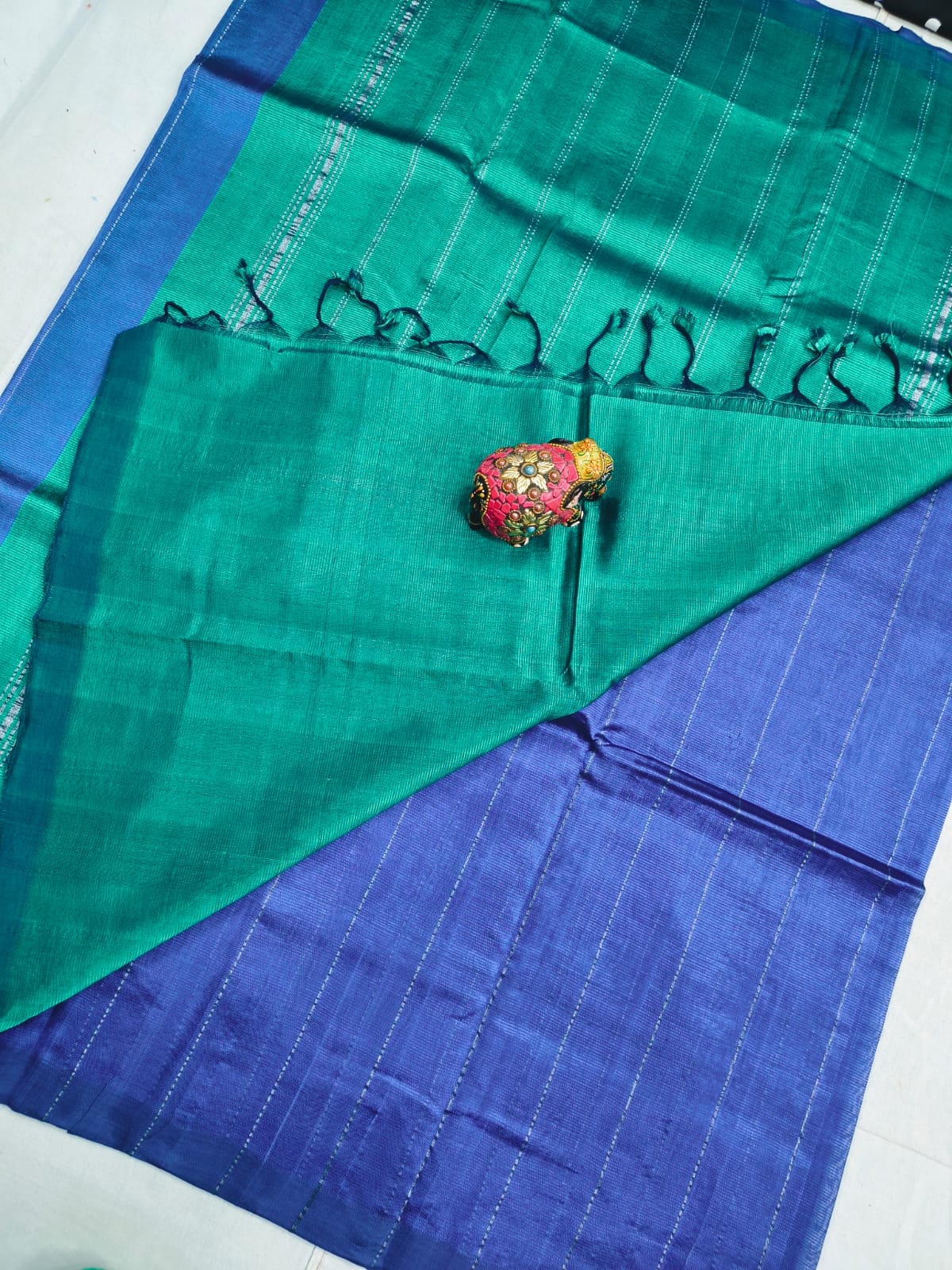 Pure Mangalagiri Handloom pattu sarees with silver jerry lines