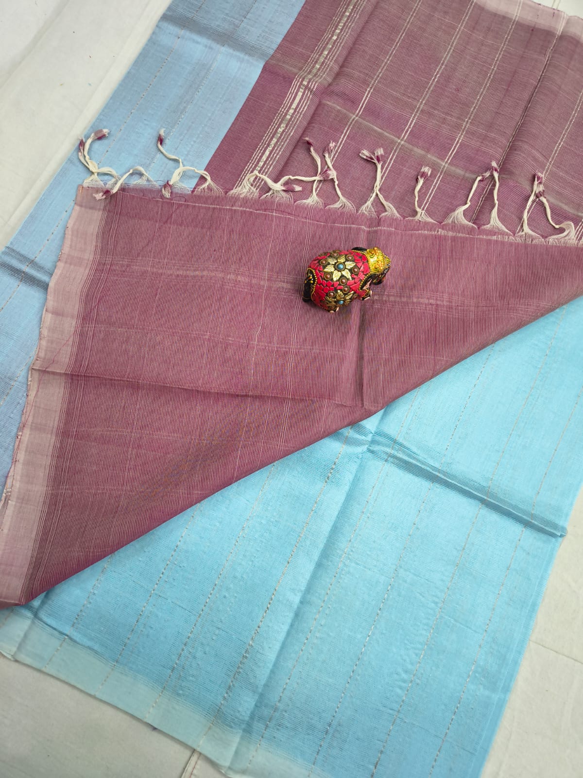 Pure Mangalagiri Handloom pattu sarees with silver jerry lines