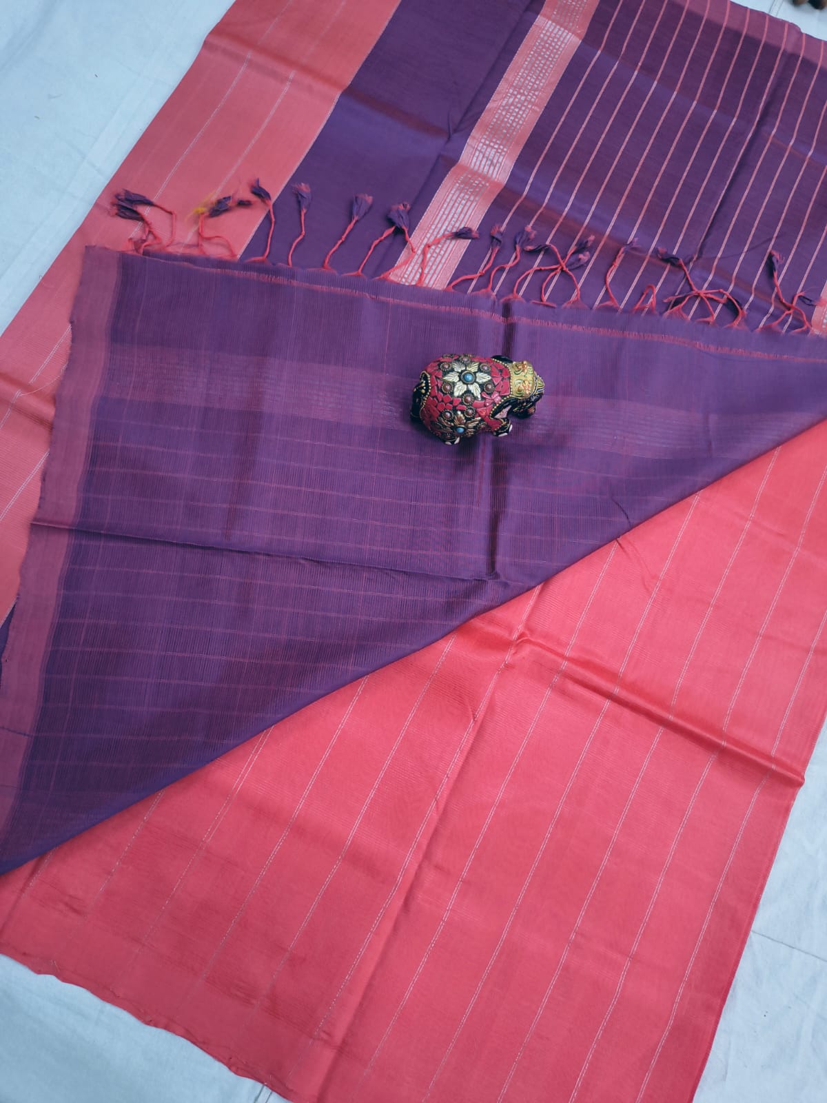 Pure Mangalagiri Handloom pattu sarees with silver jerry lines