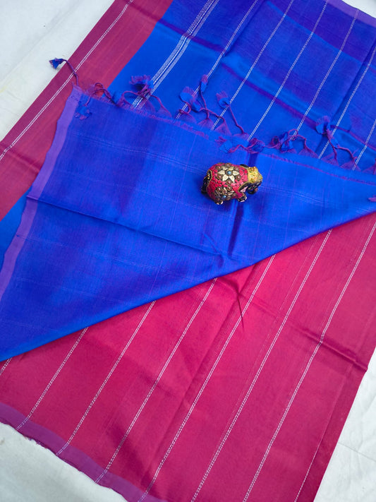 Pure Mangalagiri Handloom pattu sarees with silver jerry lines