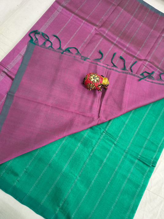 Pure Mangalagiri Handloom pattu sarees with silver jerry lines