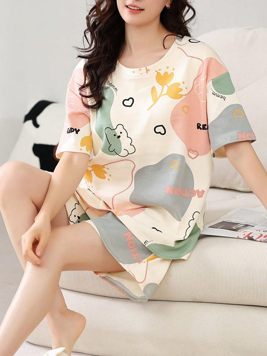 Designer Korean Style Top-Shorts with pocket
