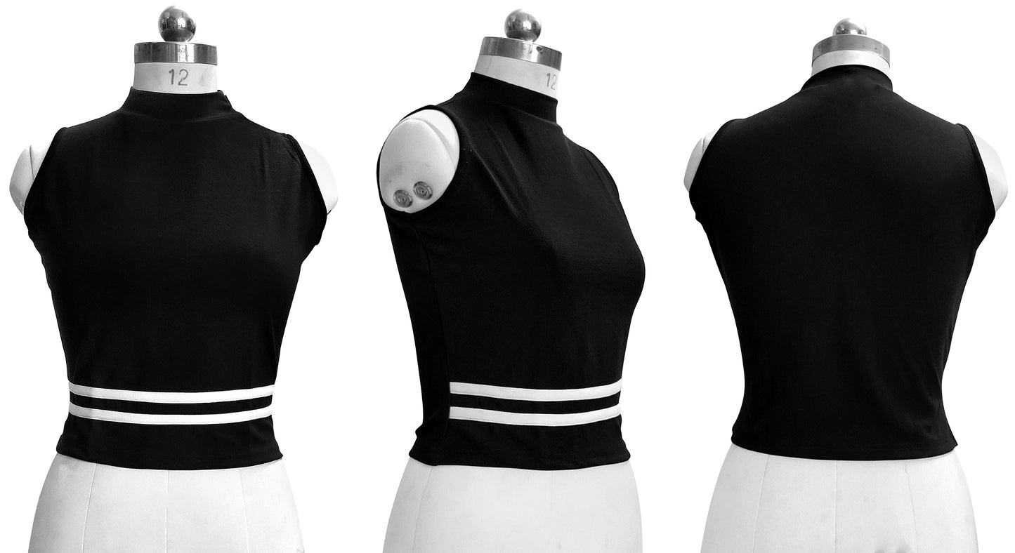 Sleeveless trendy western top