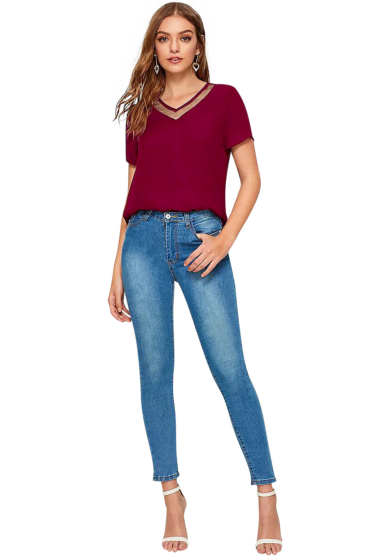 V neck modern western top collection