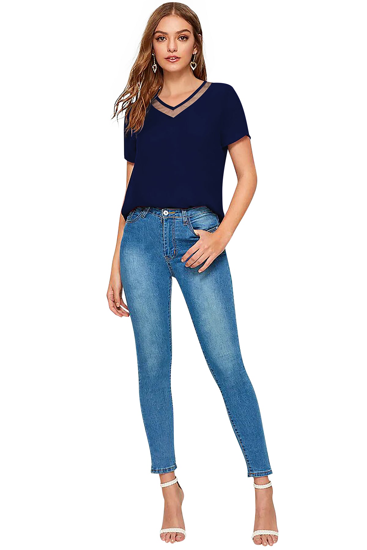 V neck modern western top collection