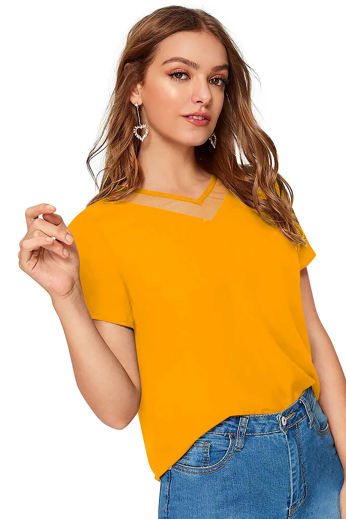 V neck modern western top collection