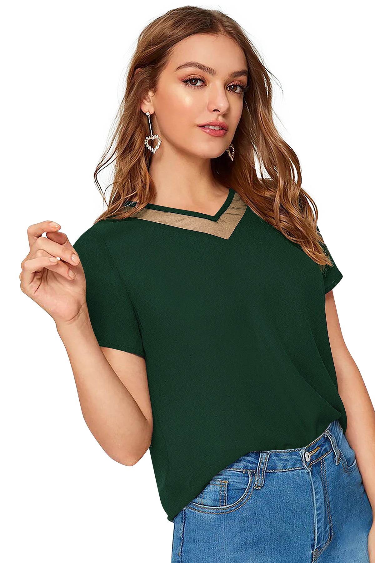 V neck modern western top collection