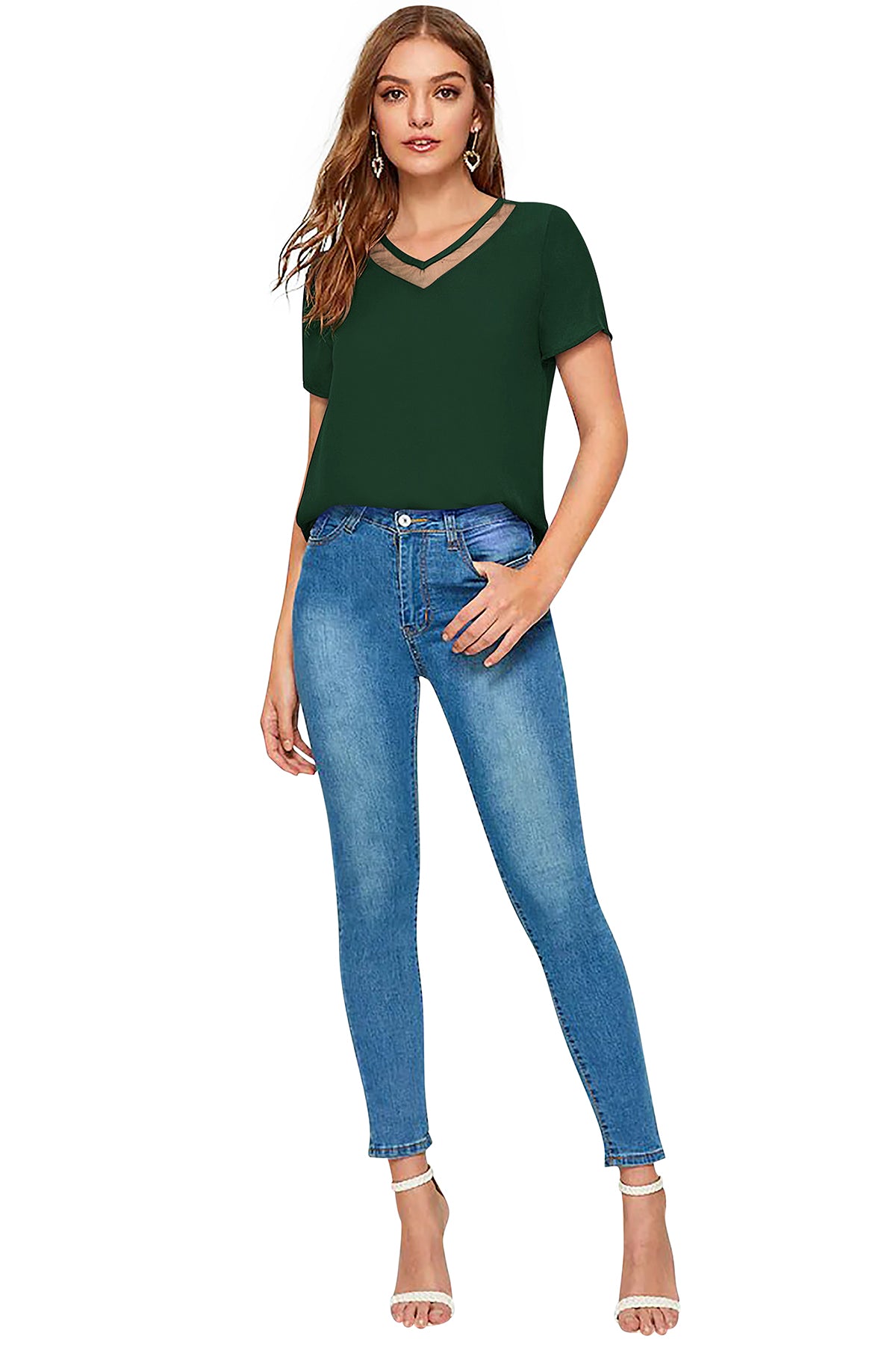 V neck modern western top collection