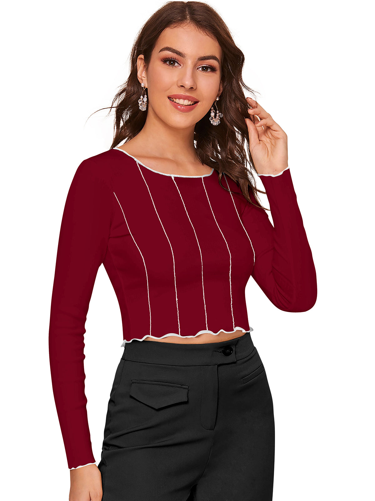 Full Sleeves crop top for active women
