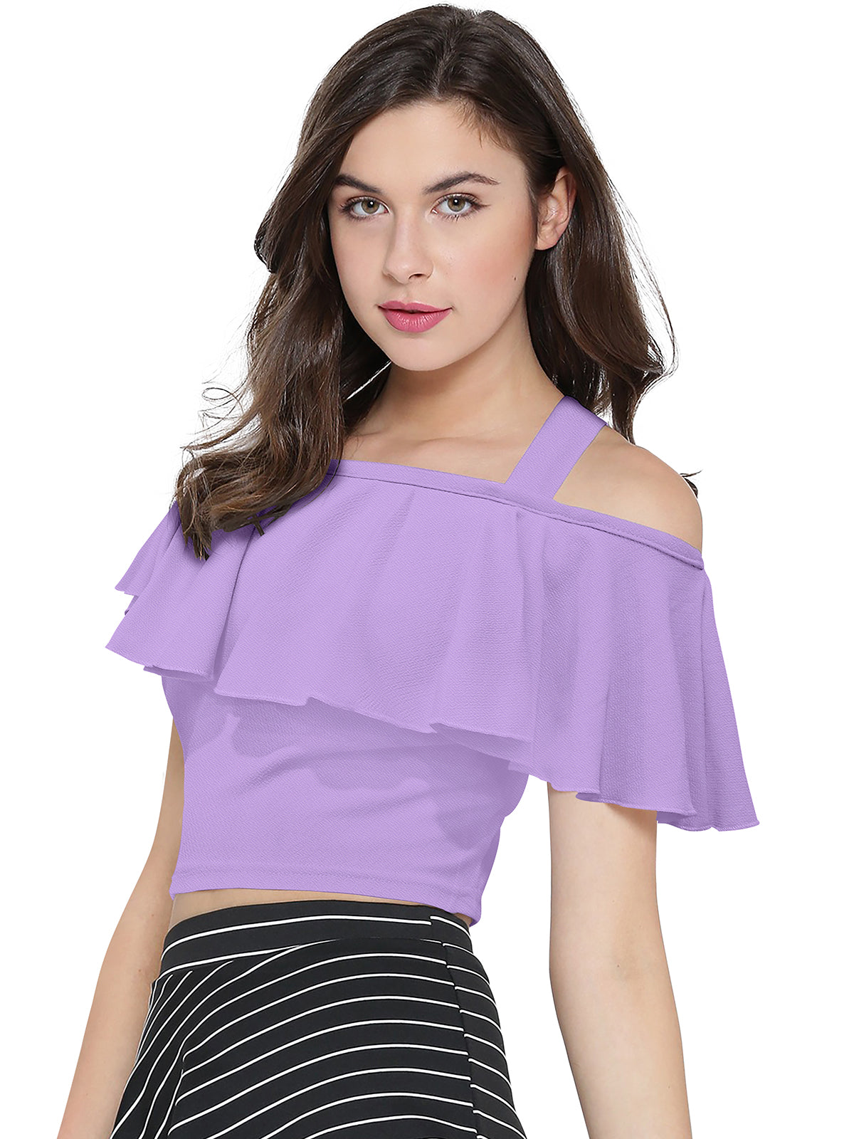 One-shoulder crop top