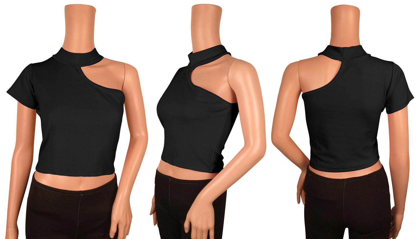 One side sleeveless crop top
