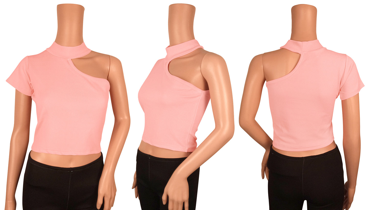 One side sleeveless crop top