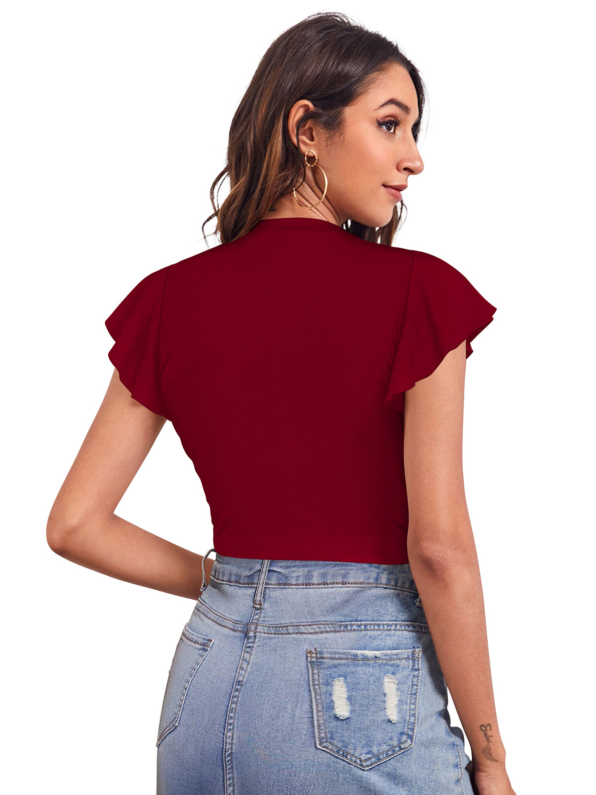 V neck modern western top collection