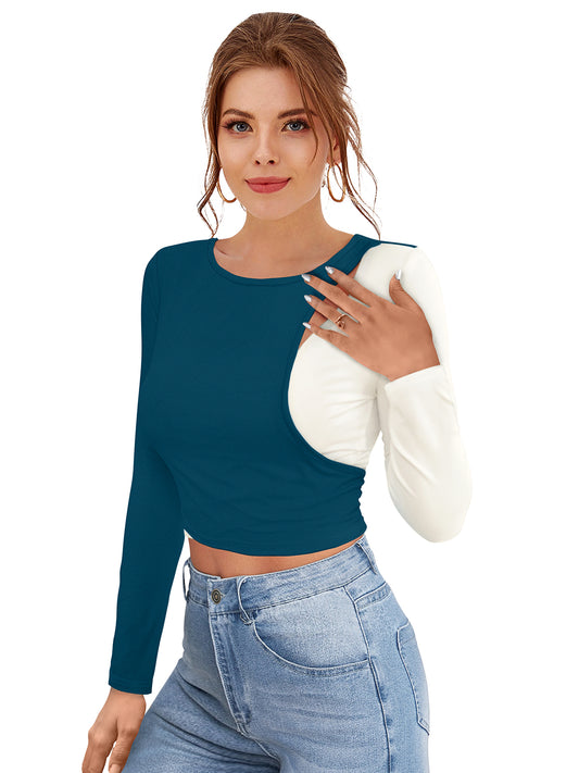 Wester Wear Polyester/ Knitting Tops  - Morpich Solid