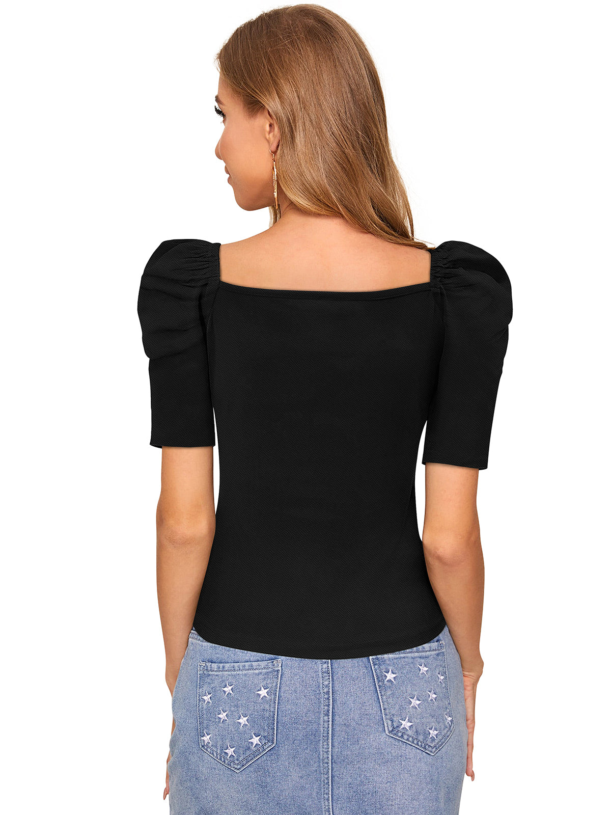 Wester Wear Polyester/ Knitting Tshirt - Black Solid