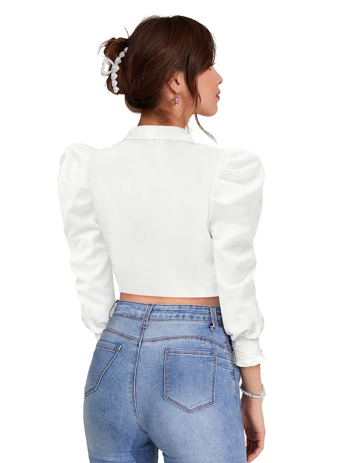 Wester Wear Polyester/ Knitting Tops  - White Solid