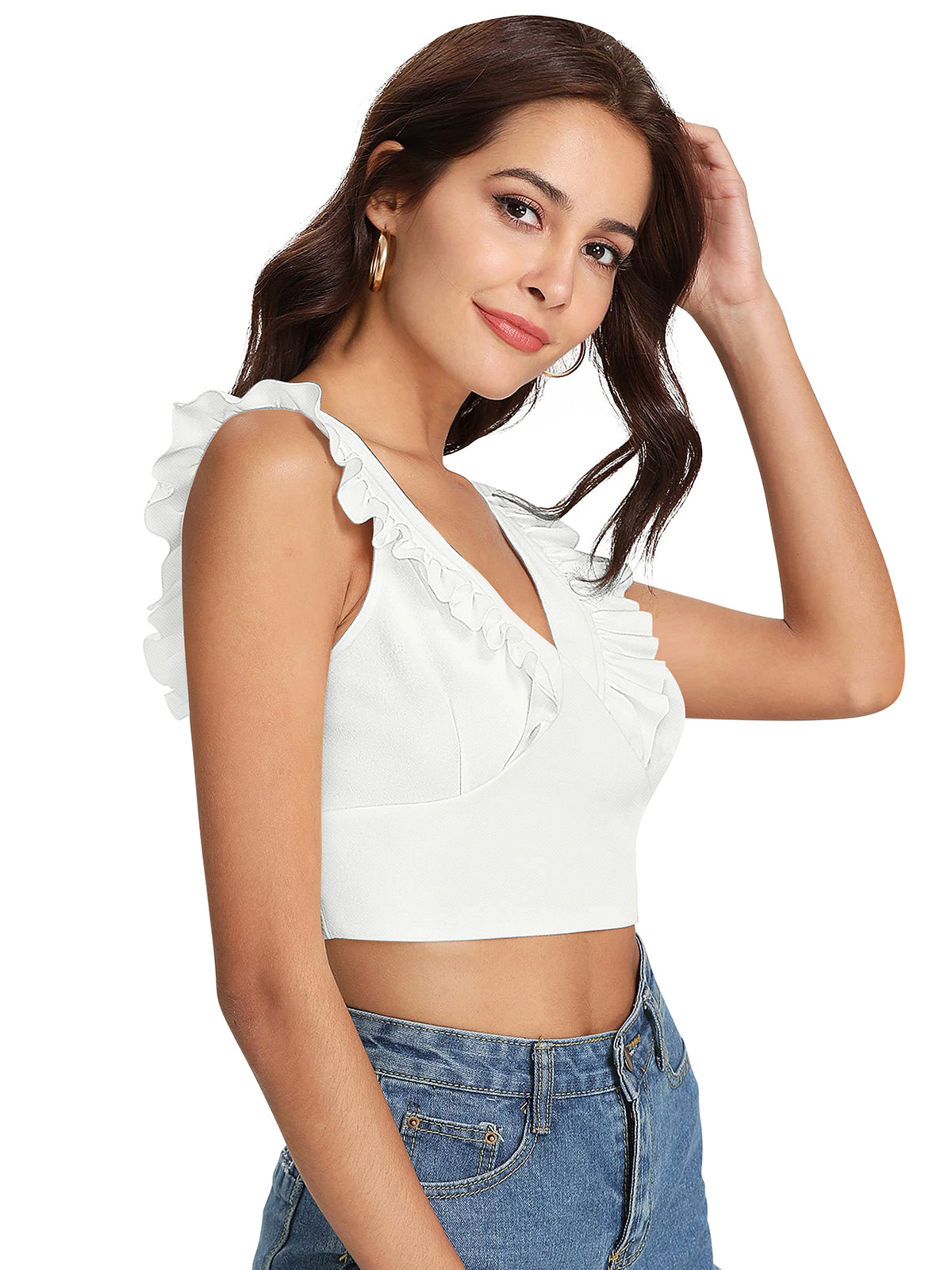 Wester Wear Polyester/ Knitting Tshirt - White Solid