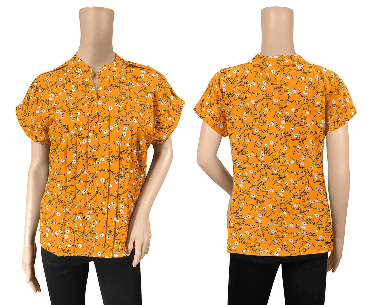 Wester Wear Ruby Blended Cotton Tops - Yellow Print