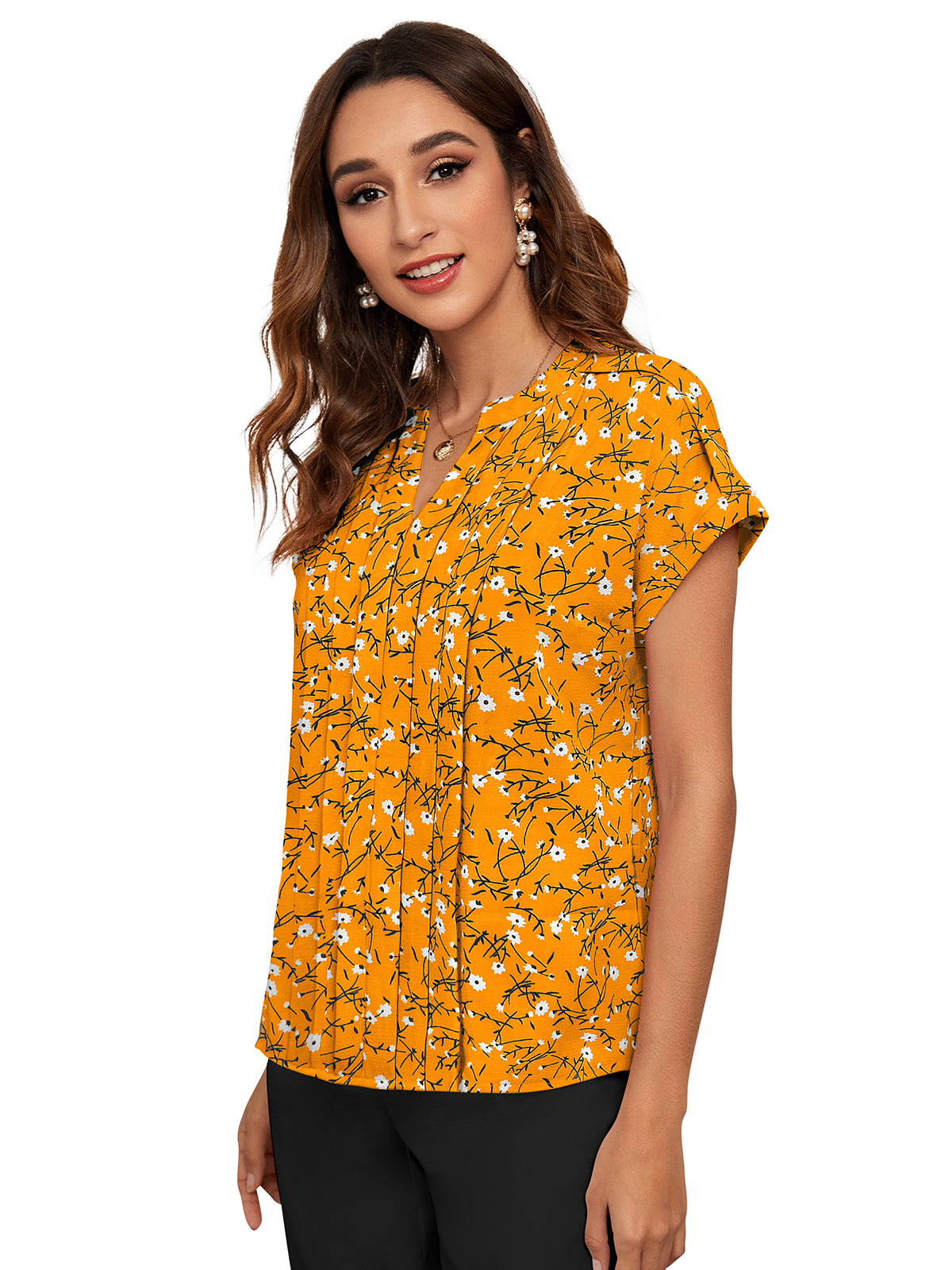 Wester Wear Ruby Blended Cotton Tops - Yellow Print