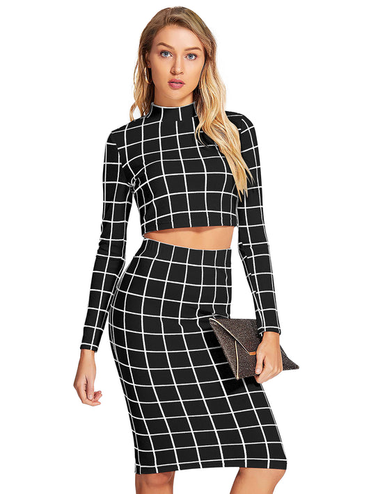 Wester Wear Polyester/ Knitting Pair - Black Checkered