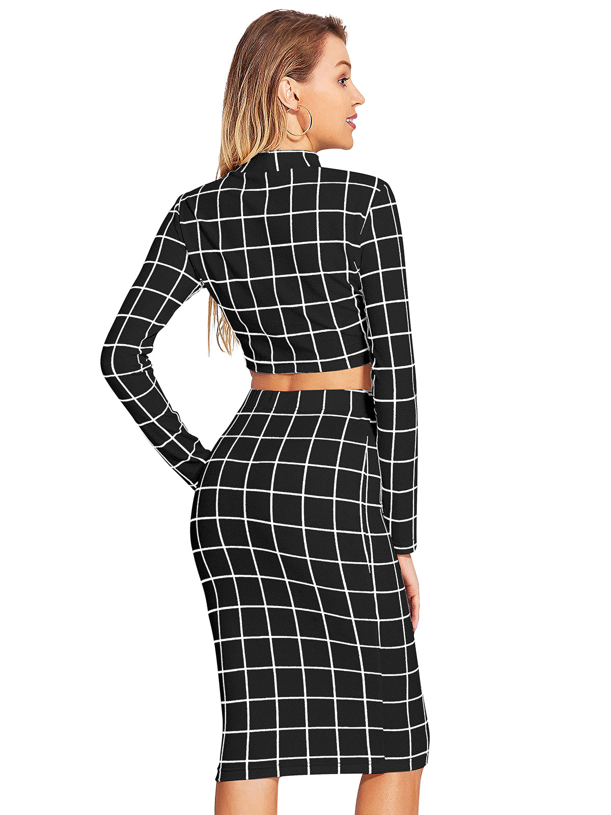 Wester Wear Polyester/ Knitting Pair - Black Checkered