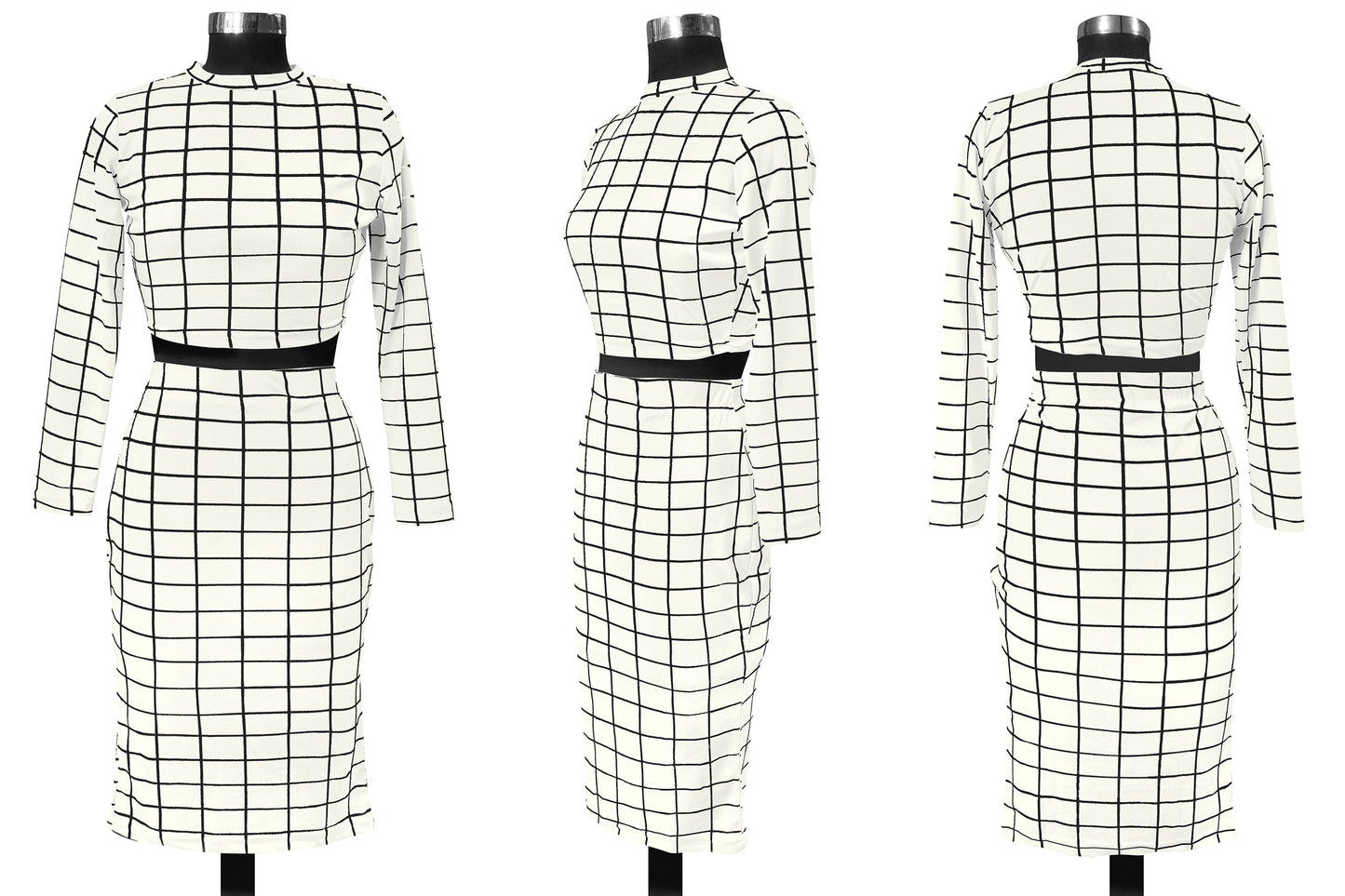 Wester Wear Polyester/ Knitting Pair - White Checkered