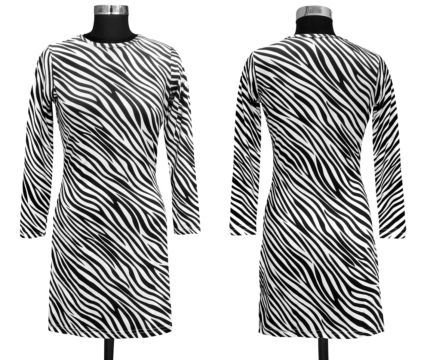 Wester Wear Polyester/ Knitting  Tops- Zebra Pattern full length