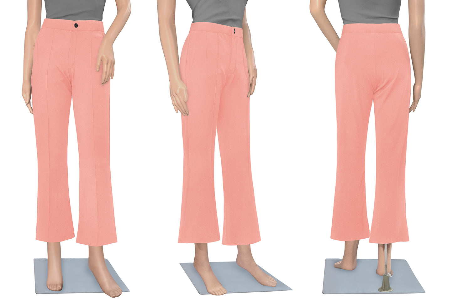 Wester Wear Polyester/ Knitting  Pants - Peach Solid