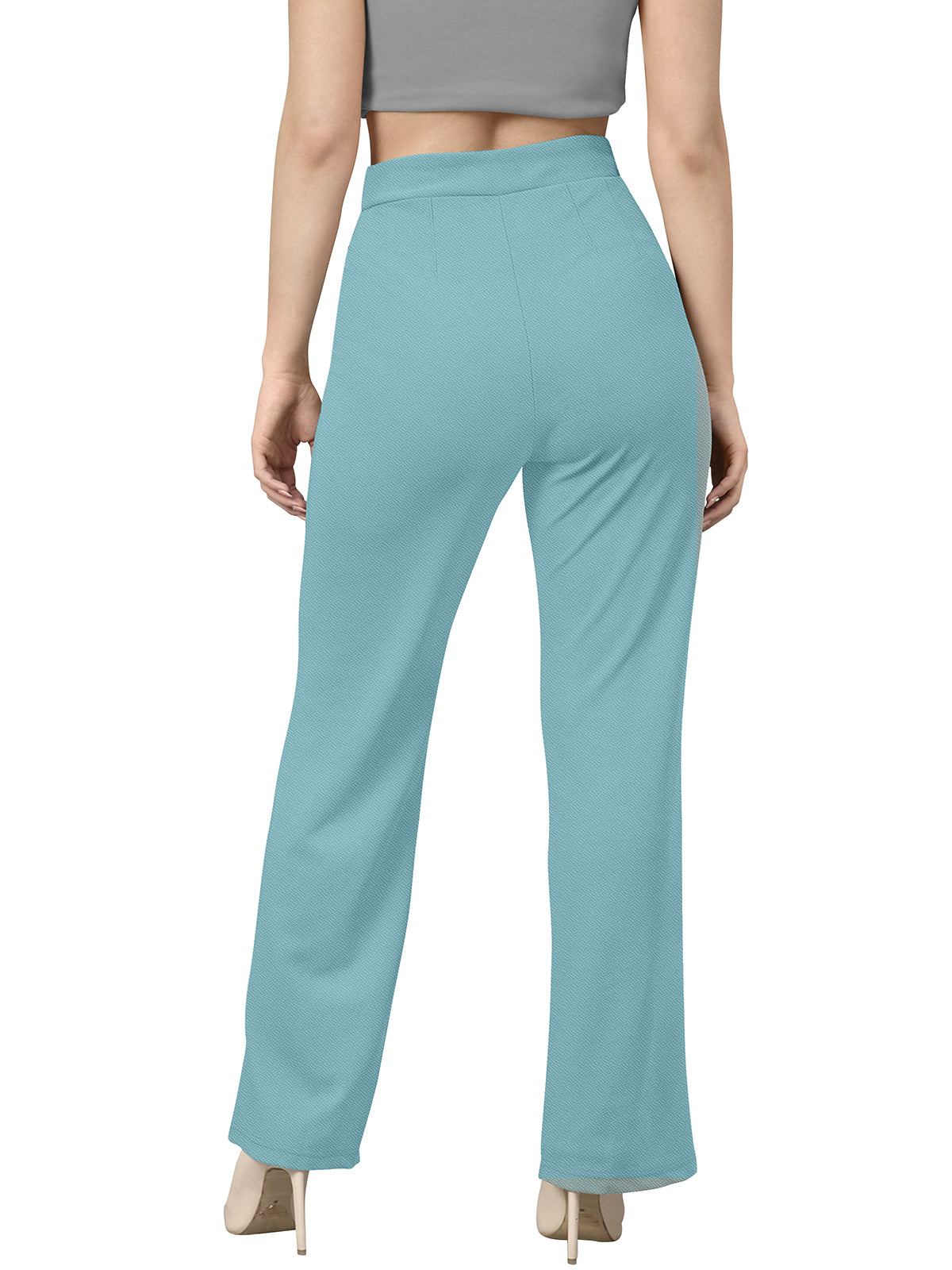 Wester Wear Polyester/ Knitting  Pants - Pista / Light Green Solid