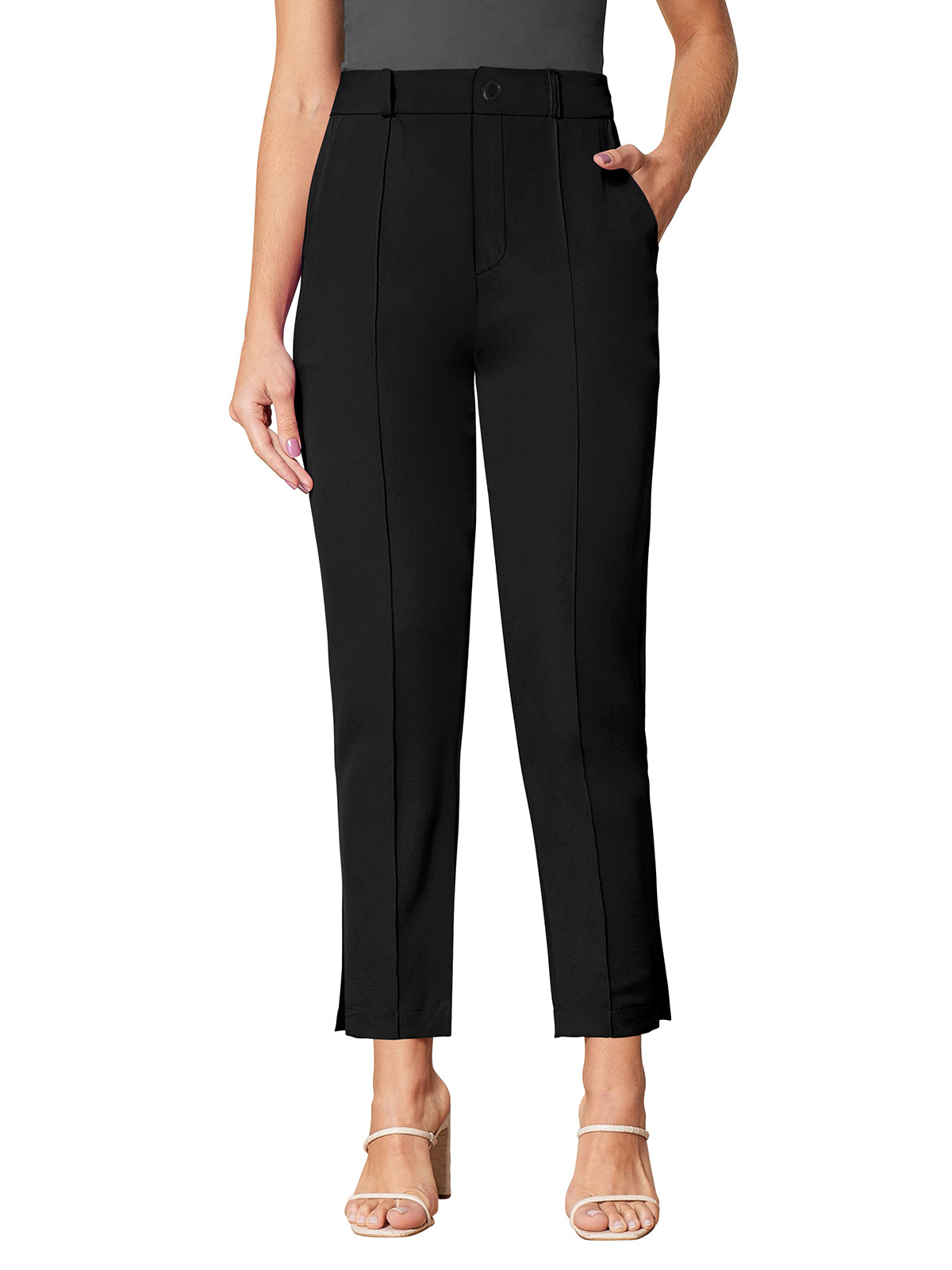 Wester Wear Polyester/ Knitting  Pants - Black Solid