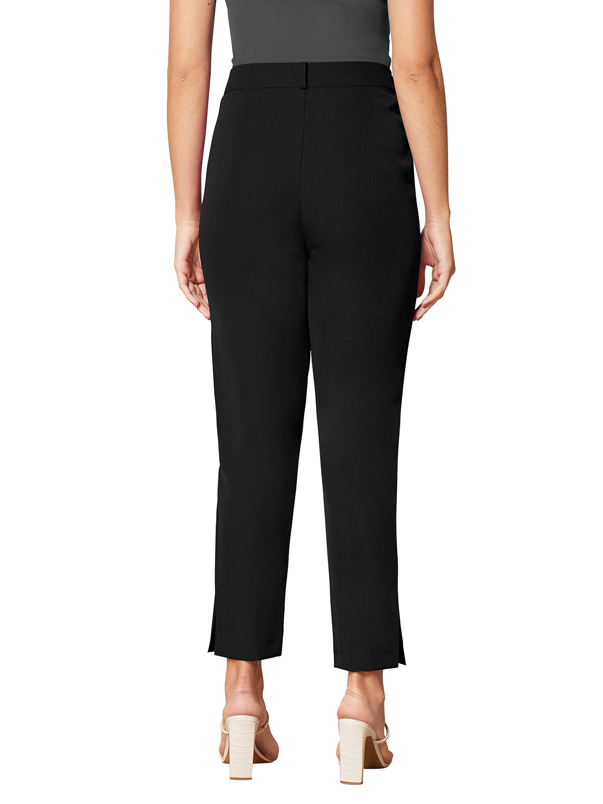 Wester Wear Polyester/ Knitting  Pants - Black Solid