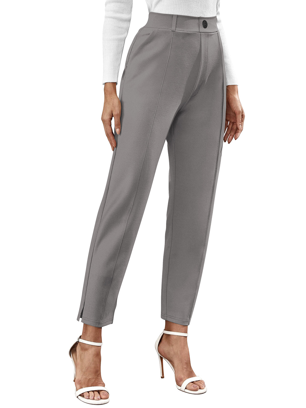 Wester Wear Polyester/ Knitting  Pants - Gray Solid