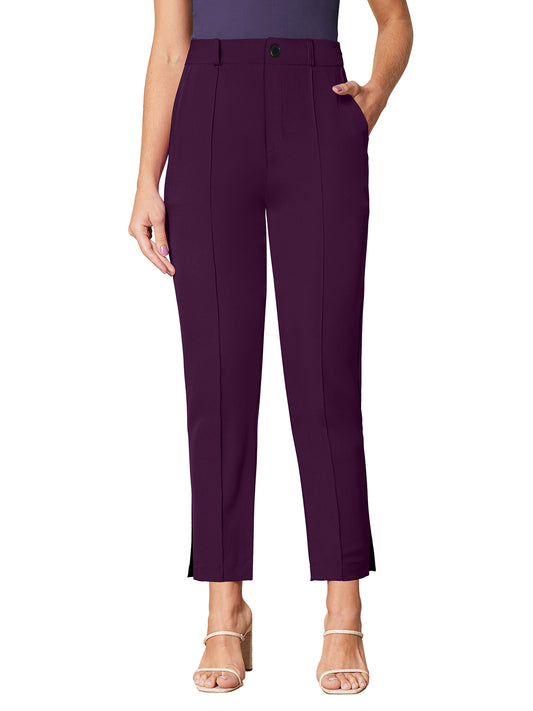 Wester Wear Polyester/ Knitting  Pants - Wine Solid
