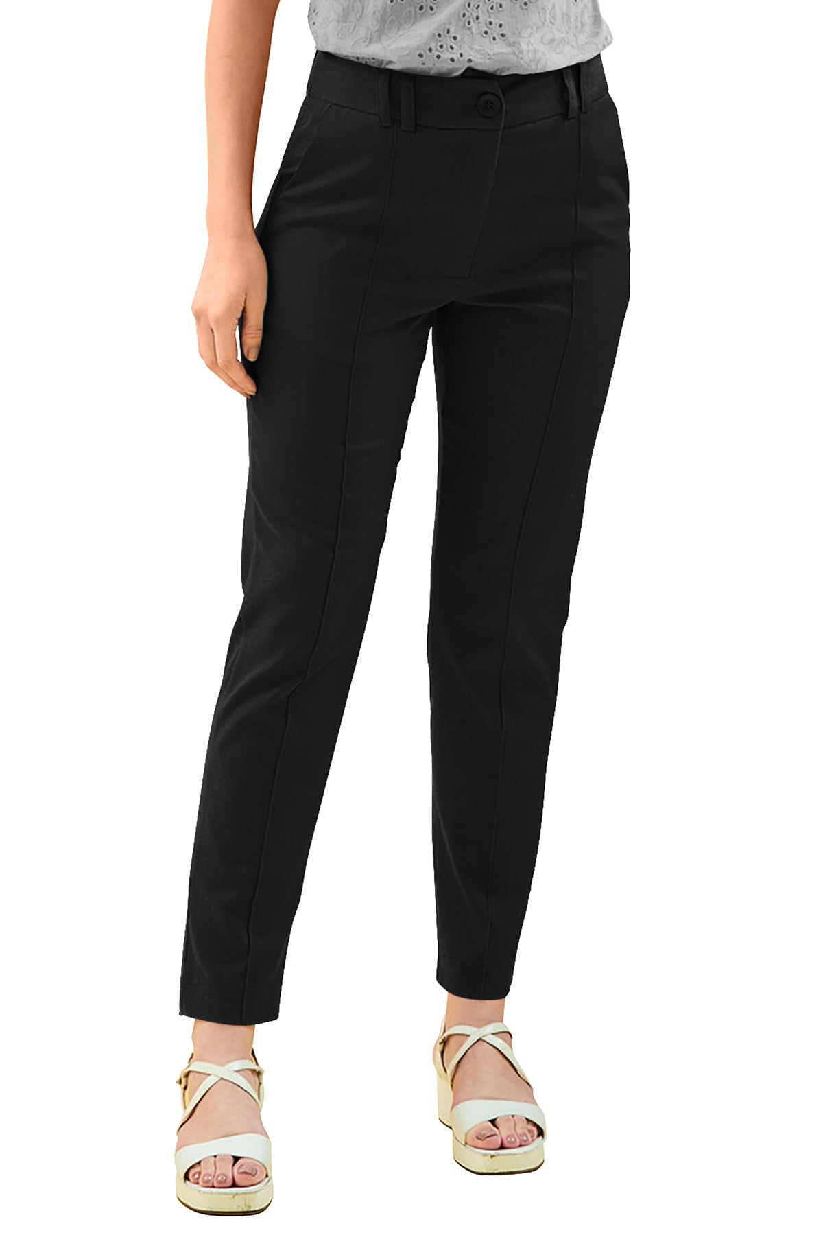 Wester Wear Polyester/ Knitting  Pants - Black Solid