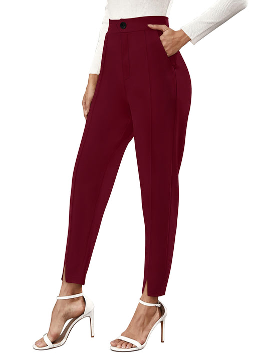 Wester Wear Polyester/ Knitting  Pants - Maroon Solid