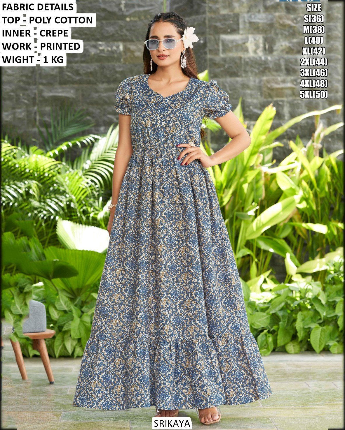 printed crepe maxi dress