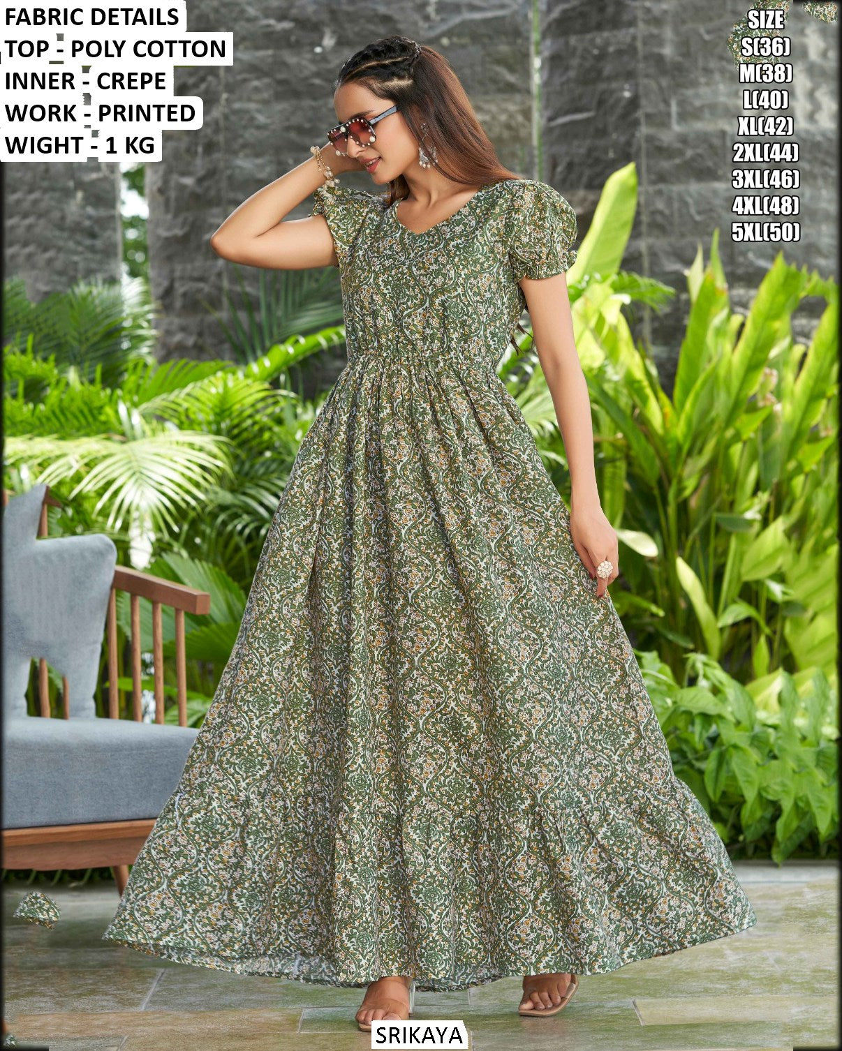 printed crepe maxi dress
