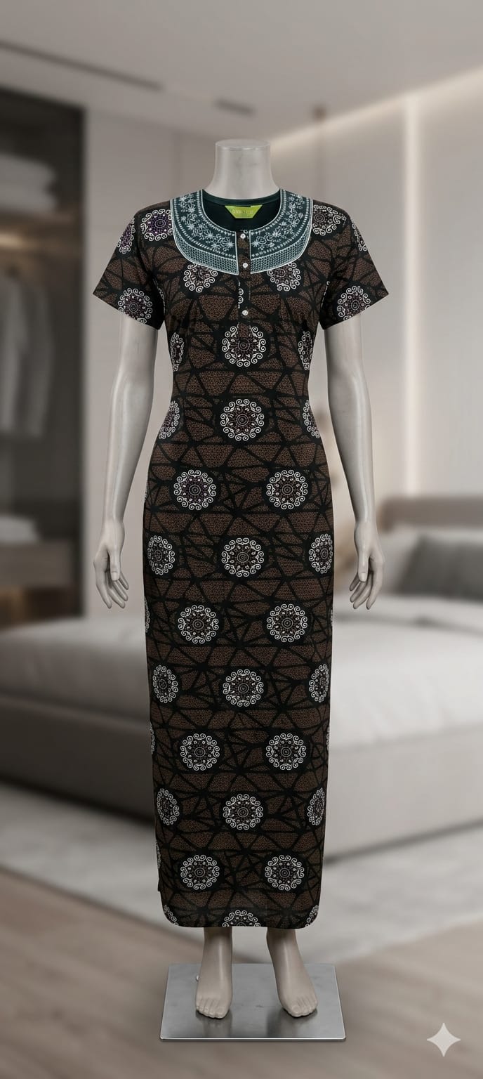 Printed Cotton Nightdress (Pack of 2)