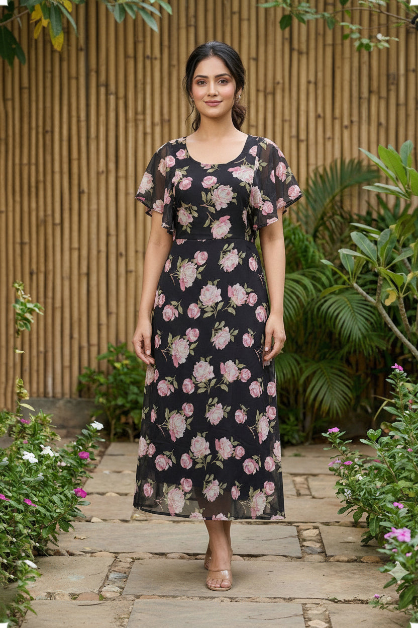 Breezy Heavy Georgette Printed Maxi Dress