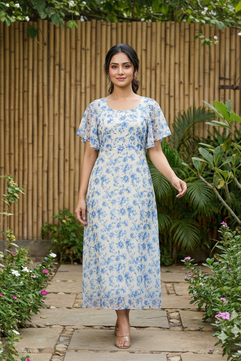 Breezy Heavy Georgette Printed Maxi Dress