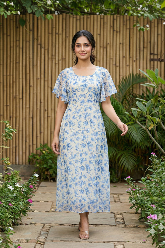 Breezy Heavy Georgette Printed Maxi Dress
