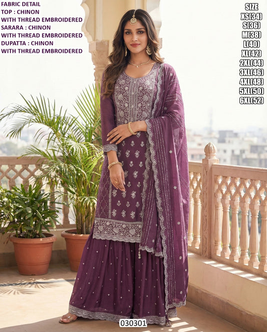 Chinnon Embroidered Sharara Set