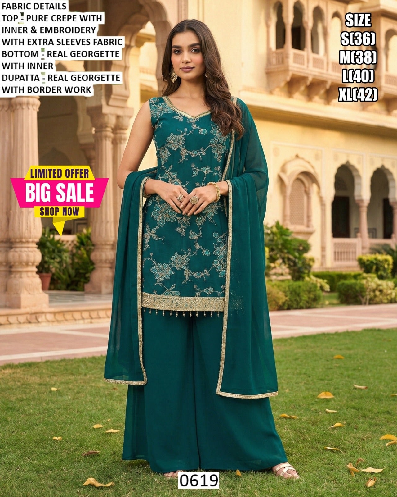 Chinnon Embroidered Sharara