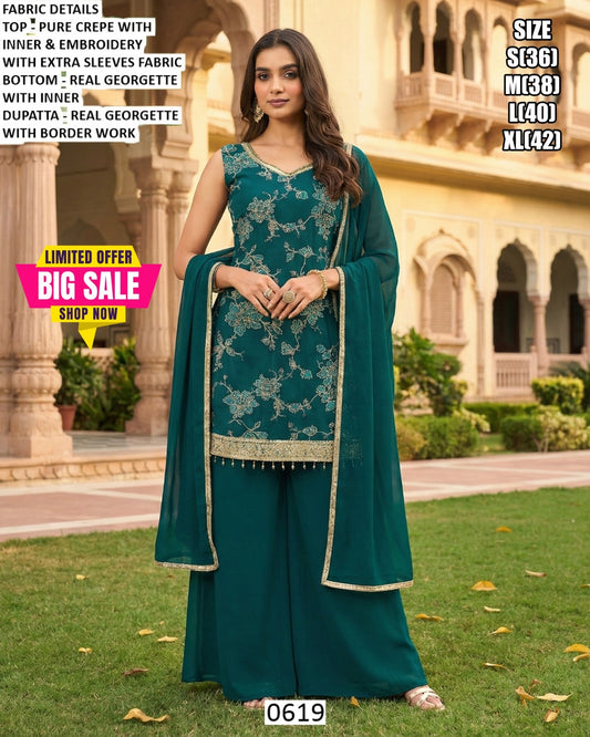 Chinnon Embroidered Sharara