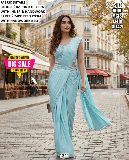 Imported lycra saree set