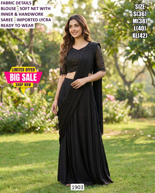 Imported lycra saree set