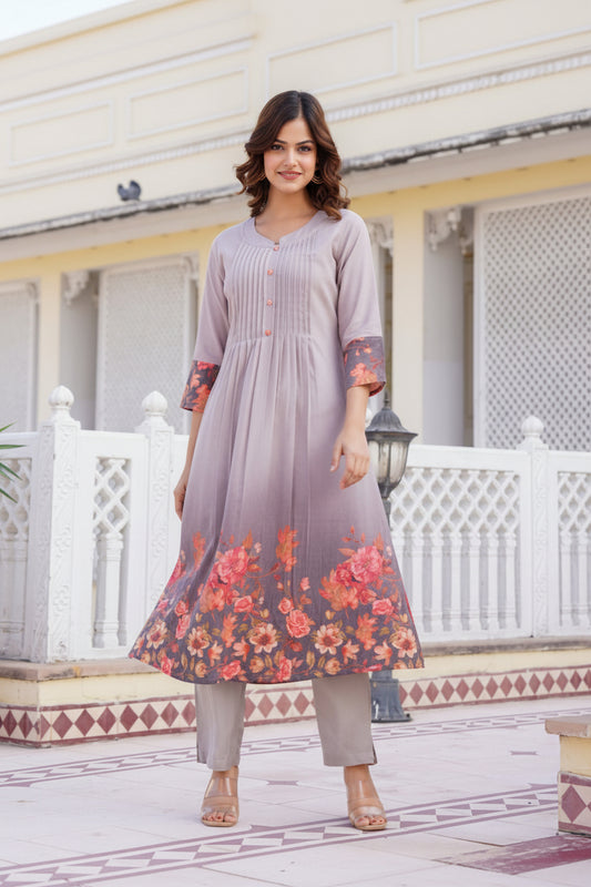 2 piece Straight Kurta sets-Mul Cotton